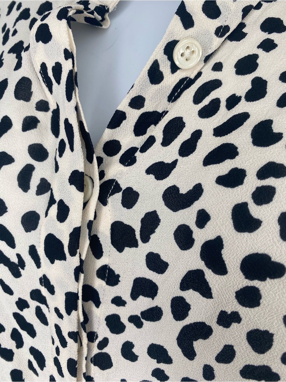 Reformation Cream and Black Leopard-Print Button Down Shirt - Picture 3 of 8
